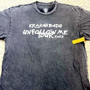 🎸 '23 Erykah Badu Musical Artist Vintage Gray Acid Wash Unfollow Me Tour Tee